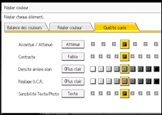 Illustration de l'écran du panneau de commande