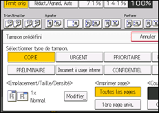 Illustration de l'écran du panneau de commande