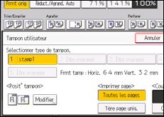 Illustration de l'écran du panneau de commande