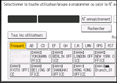 Illustration de l'écran du panneau de commande