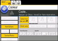 Illustration de l'écran du panneau de commande