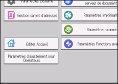 Illustration de l'écran du panneau de commande