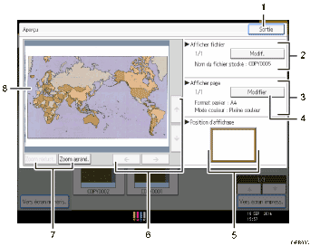 Illustration numérotée du panneau de commande