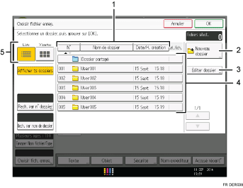 Illustration numérotée du panneau de commande