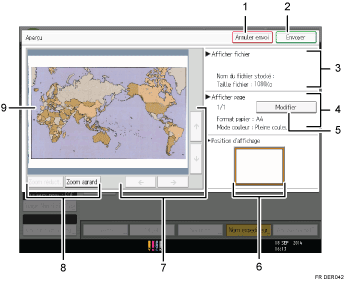 Illustration numérotée du panneau de commande