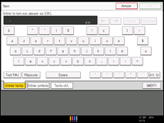Illustration de l'écran du panneau de commande