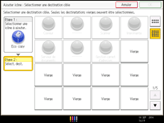 Illustration de l'écran du panneau de commande
