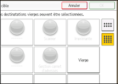 Illustration de l'écran du panneau de commande