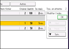 Illustration de l'écran du panneau de commande