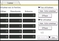 Illustration de l'écran du panneau de commande
