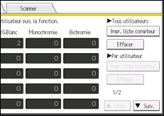 Illustration de l'écran du panneau de commande