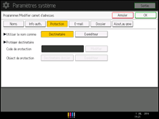 Illustration de l'écran du panneau de commande