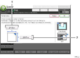 Illustration numérotée du panneau de commande