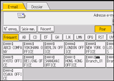 Illustration de l'écran du panneau de commande