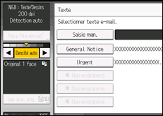 Illustration de l'écran du panneau de commande