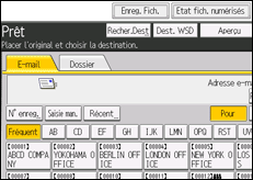 Illustration de l'écran du panneau de commande