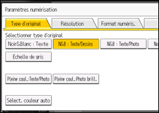 Illustration de l'écran du panneau de commande