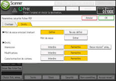 Illustration de l'écran du panneau de commande