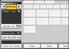 Illustration de l'écran du panneau de commande
