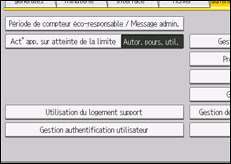 Illustration de l'écran du panneau de commande