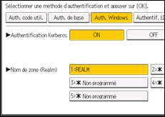 Illustration de l'écran du panneau de commande