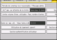 Illustration de l'écran du panneau de commande