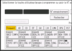 Illustration de l'écran du panneau de commande