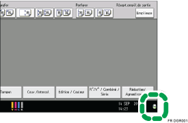 Illustration de l'écran du panneau de commande