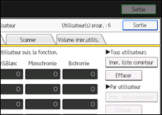 Illustration de l'écran du panneau de commande