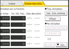 Illustration de l'écran du panneau de commande