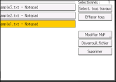 Illustration de l'écran du panneau de commande