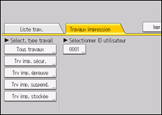 Illustration de l'écran du panneau de commande
