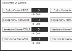 Illustration de l'écran du panneau de commande
