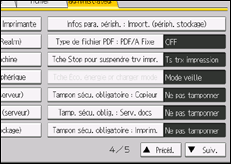 Illustration de l'écran du panneau de commande