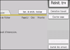 Illustration de l'écran du panneau de commande