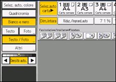 Illustrazione della schermata sul pannello di controllo