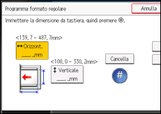Illustrazione della schermata sul pannello di controllo