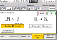Illustrazione della schermata sul pannello di controllo