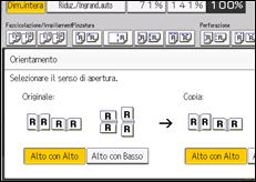Illustrazione della schermata sul pannello di controllo