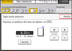 Illustrazione della schermata sul pannello di controllo