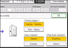 Illustrazione della schermata sul pannello di controllo