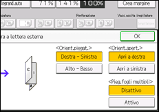 Illustrazione della schermata sul pannello di controllo