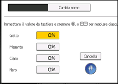 Illustrazione della schermata sul pannello di controllo