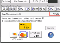 Illustrazione della schermata sul pannello di controllo