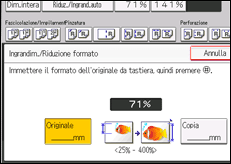 Illustrazione della schermata sul pannello di controllo