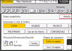 Illustrazione della schermata sul pannello di controllo