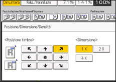 Illustrazione della schermata sul pannello di controllo