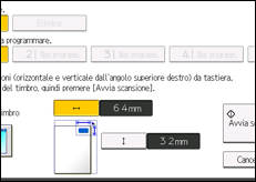 Illustrazione della schermata sul pannello di controllo