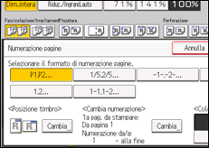 Illustrazione della schermata sul pannello di controllo