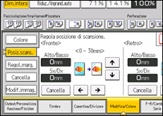 Illustrazione della schermata sul pannello di controllo